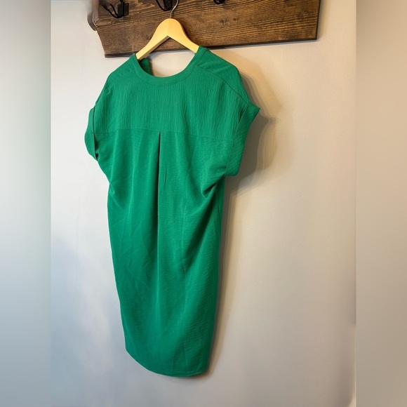 Reitmans Green Tunic Dress with Mandarin Collar and Cap Sleeves size XS - Picture 10 of 14